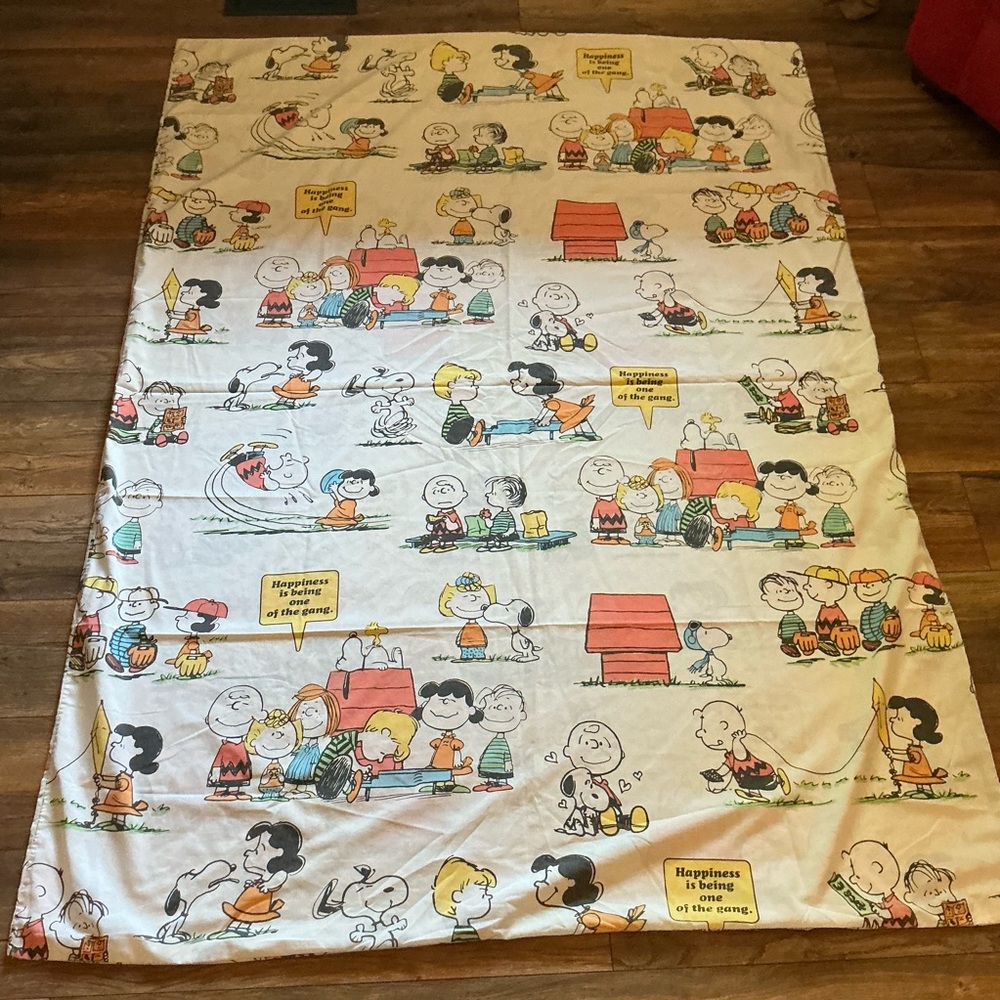 Peanuts Snoopy & Friends Small Fabric Bed Cover - Homemade? No Filling